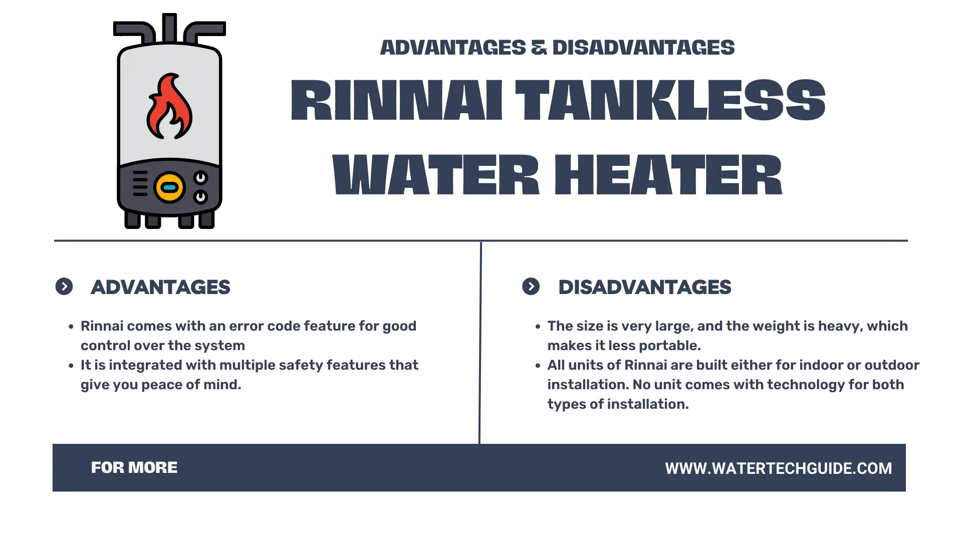 Advantages  Disadvantages Rinnai Tankless Water Heater
