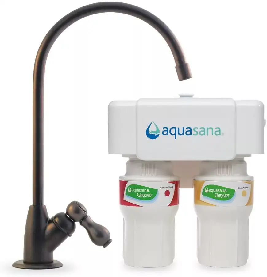 Aquasana AQ-5200.62 2-Stage Under Counter Water Filter System with Oil Rubbed Bronze Faucet